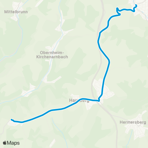 Verkehrsverbund Rhein-Neckar Queidersbach - Weselberg - Saalstadt map