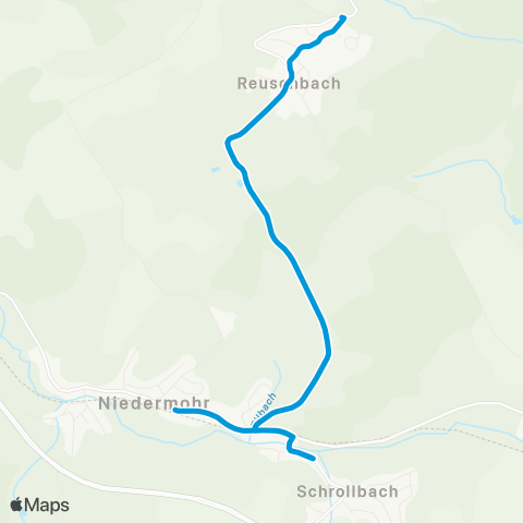 Verkehrsverbund Rhein-Neckar Niedermohr - Schrollbach - Reuschbach map