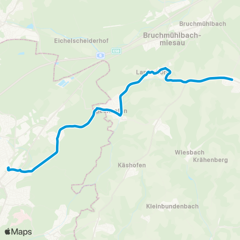 Verkehrsverbund Rhein-Neckar Homburg - Bechhofen - Lambsheim - Martinshöhe map