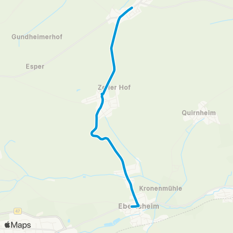 Verkehrsverbund Rhein-Neckar Biedesheim - Lautersheim - Ebertsheim - (Grünstadt) map