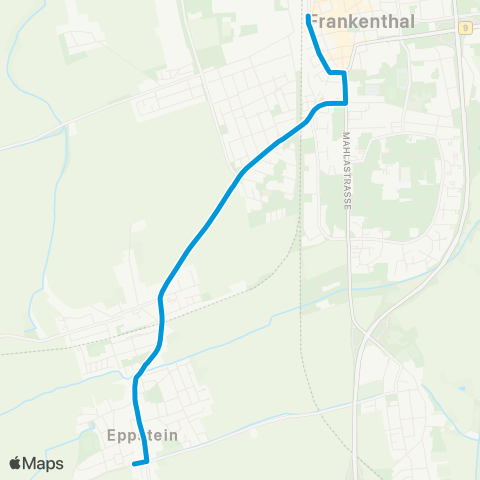 Verkehrsverbund Rhein-Neckar Frankenthal Flomersheim Bahnhof - Eppstein (Pfalz) map