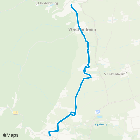 Verkehrsverbund Rhein-Neckar Mittelhaardt: Neustadt - Verbandsgem.Deidesheim / Wachenheim - Bad Dürkheim map