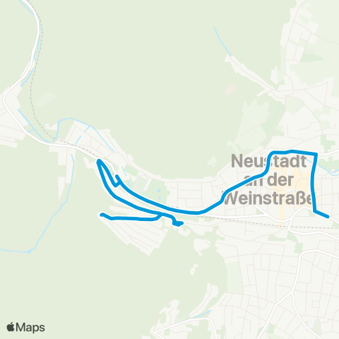 Verkehrsverbund Rhein-Neckar Neustadt Neustadt Hbf - Schöntal - Leibniz-Gymnasium map