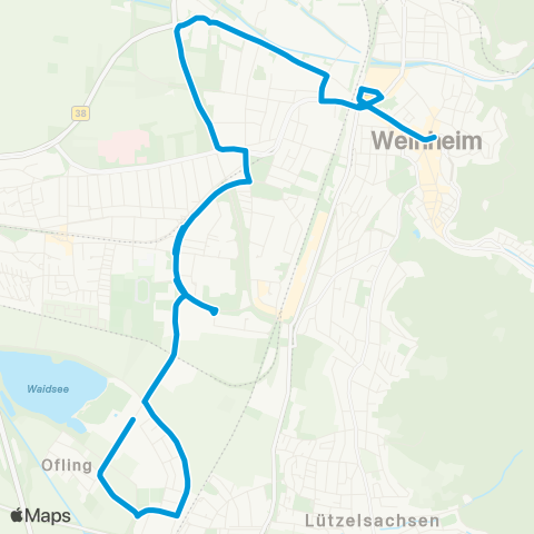 Verkehrsverbund Rhein-Neckar Weinheim Weinheim - Waid / Ofling map