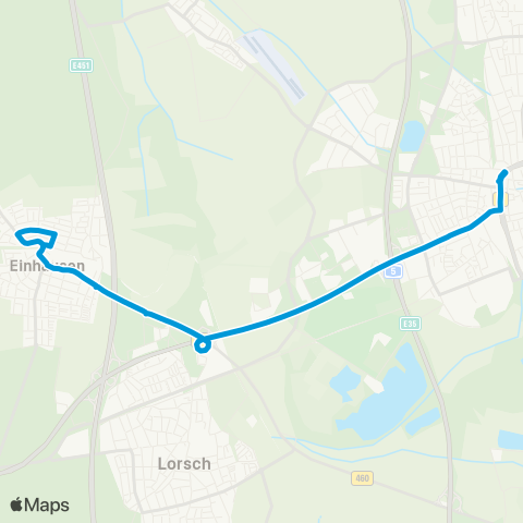 Verkehrsverbund Rhein-Neckar Einhausen Bensheim - Einhausen map