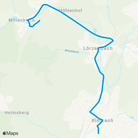 Verkehrsverbund Rhein-Neckar Rimbach Rimbach - Lauten-Weschnitz - Mitlechtern map