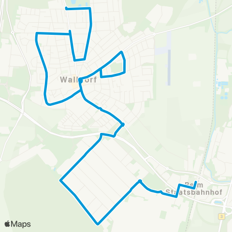 Verkehrsverbund Rhein-Neckar Stadtverkehr Walldorf Wiesloch-Walldorf Bahnhof - Walld. Industriegeb. - Walldorf map