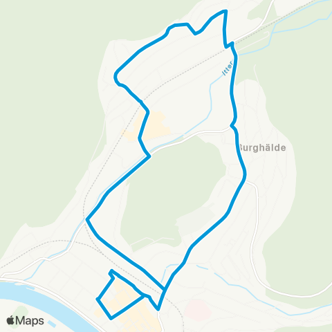 Verkehrsverbund Rhein-Neckar Eberbach Bahnhof - Hohenstaufenstr. - Steige  und zurück map
