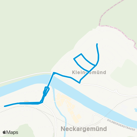 Verkehrsverbund Rhein-Neckar Neckargemünd Neckargemünd Bf - Kleingemünd - und zurück map