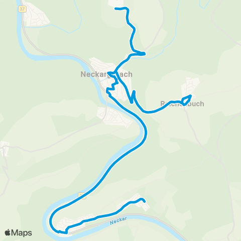 Verkehrsverbund Rhein-Neckar Neckar-Odenwald Binau Bahnhof - Binau - Neckargerach - Reichenbuch map