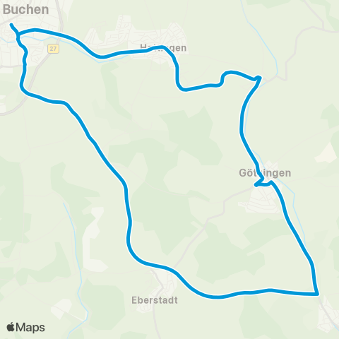 Verkehrsverbund Rhein-Neckar Neckar-Odenwald Buchen - Götzingen - Eberstadt - Buchen map