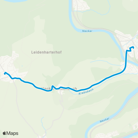Verkehrsverbund Rhein-Neckar Neckar-Odenwald Neunkirchen - Neckargerach Saisonverkehr, fährt nur vom 01.04. - 31.10. map