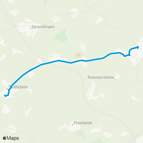 Verkehrsverbund Rhein-Neckar Wöllstein - Wallertheim - Wörrstadt map