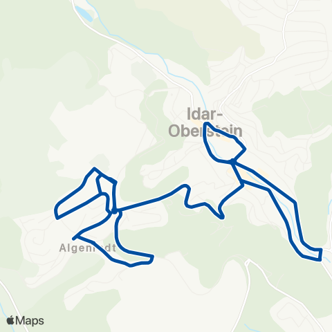 Rhein-Nahe Nahverkehrsverbund GmbH Idar Alexanderplatz - Algenrodt - Idar Alexanderplatz map