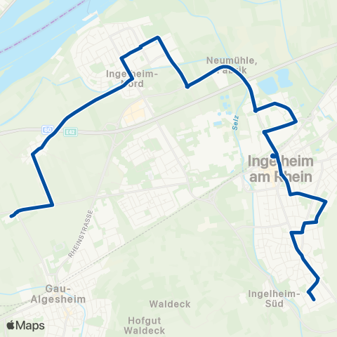 Rhein-Nahe Nahverkehrsverbund GmbH Regionalbad - Sporkenheim - Bahnhof - Ober-Ingelheim map