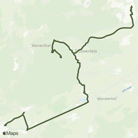 Reisedienst Krauss & Wolff Reisen GmbH Donnersberglinie: Winnweiler - Donnersberg - Kirchheimbolanden map