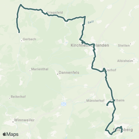 Reisedienst Krauss & Wolff Reisen GmbH Eisenberg - Kirchheimbolanden - Kriegsfeld - Gaugrehweiler map