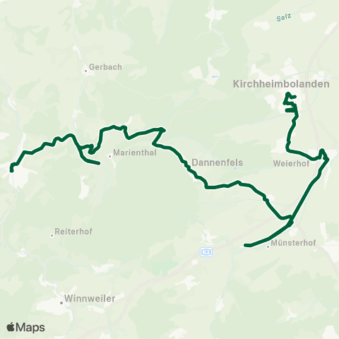 Reisedienst Krauss & Wolff Reisen GmbH Rockenhausen - Dannenfels - Kirchheimbolanden - Eisenberg map