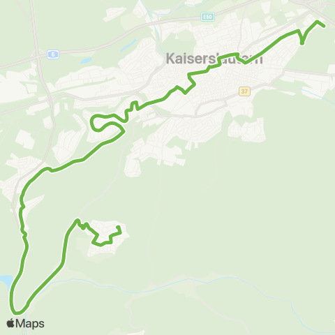 Stadtwerke Kaiserslautern Verkehrs-AG (Dansenberg / Hohenecken) - Merseburger Str. - Stadtmitte - PRE-Park (Friedhof West / Eselsfürth) map