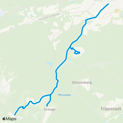Stadtwerke Kaiserslautern Verkehrs-AG Dansenberg - Espensteig - Stadtmitte map