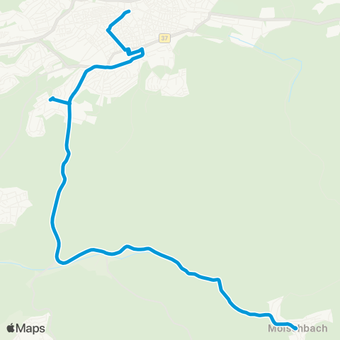 Stadtwerke Kaiserslautern Verkehrs-AG KL Stadtmitte - Uni-Wohngebiet - Mölschbach / Trippstadt map