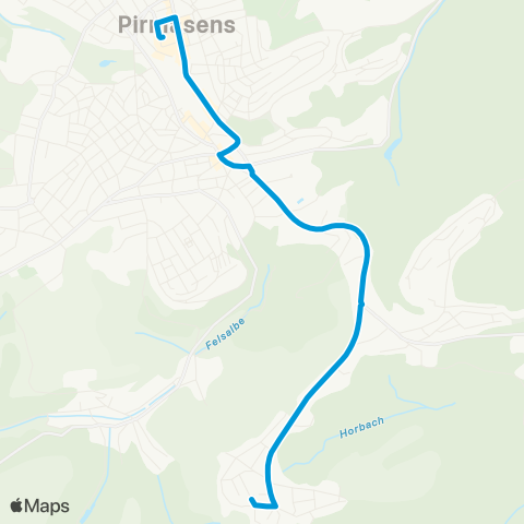 Verkehrsverbund Rhein-Neckar PS Erlenbrunn Tuchbleichstraße - Exerzierplatz map