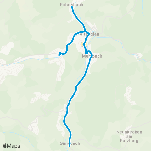 Verkehrsverbund Rhein-Neckar Altenglan - Mühlbach map