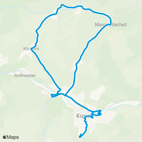 Verkehrsverbund Rhein-Neckar Kusel - Blaubach - Oberalben - Kusel map