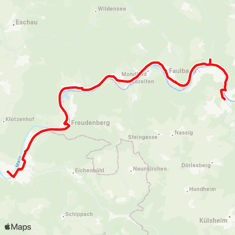 DB Regio Miltenberg - Bürgstadt - Freudenberg - Stadtprozelten - Wertheim map