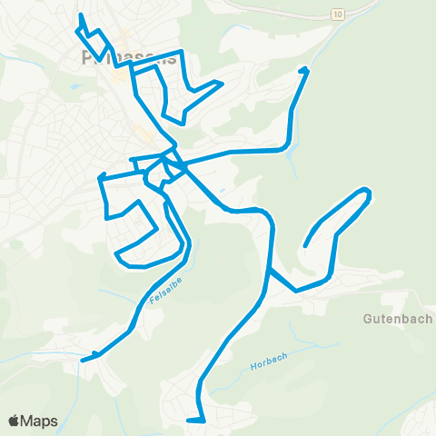 Verkehrsverbund Rhein-Neckar Pirmasens Hbf - Exerzierpl. - Niedersimten - Ruhbank - Erlenbrunn map