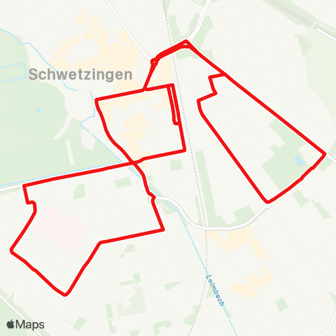 DB Regio Ringverkehr Schwetzingen Bahnhof - Bellamar - Bahnhof - Krankenhaus - Bahnhof map