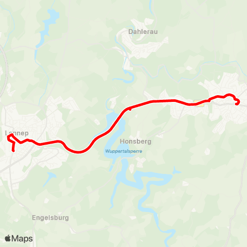 VRR Radevormwald Mitte - Herbeck - Krebsöge - RS-Lennep Mitte map