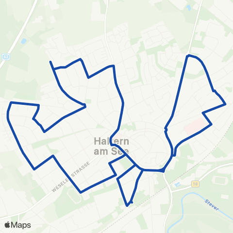 VRR Haltern am See Bf - Sixtus-Krankenhaus - Stadtfahrt - Haltern am See Bf map