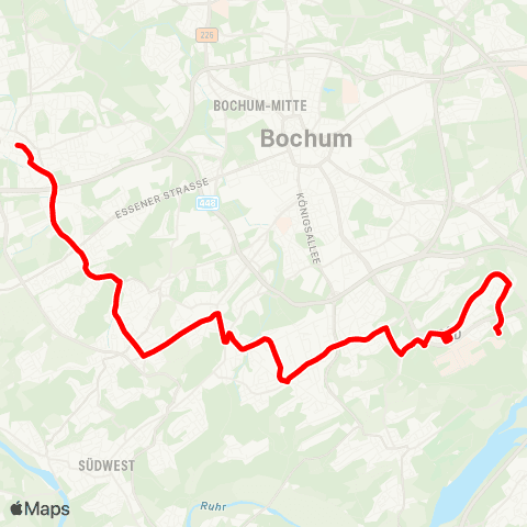 VRR BO-Querenburg - Weitmar - Eppendorf / Munscheid - WAT-Höntrop - Wattenscheid map