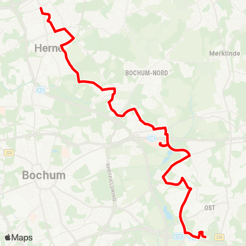 VRR BO-Langendreer - Werne - Harpen - Hiltrop - Riemke / Herne Bf map