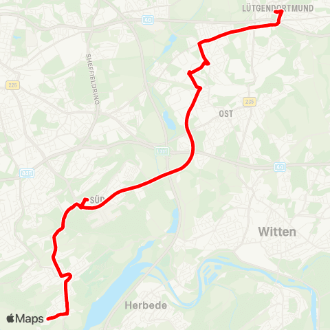 VRR BO-Stiepel - Querenburg - Langendreer-West - Werne - DO-Lütgendortmund map