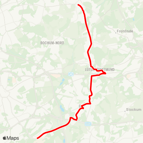 VRR Castrop-Rauxel - Merklinde - DO-Bövinghausen - Lütgendortmund - BO-Langendreer - Querenburg map