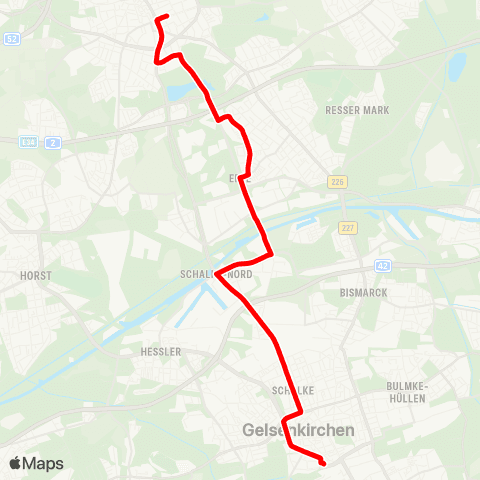 VRR GE-Buer - Schalke - Gelsenkirchen Hbf map