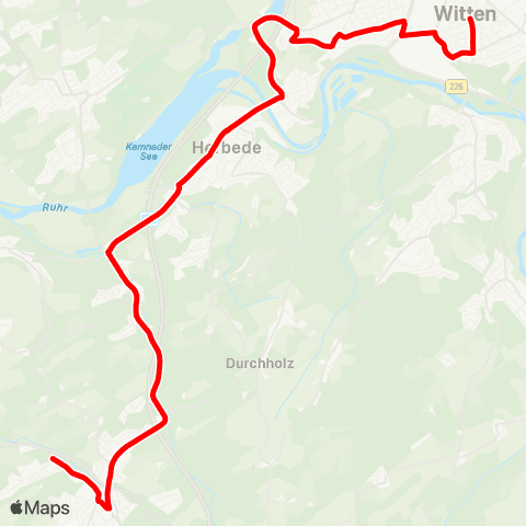 VRR WIT-Rüdinghausen - Annen - Rathaus - Witten Hbf - Sprockhöveler Str. map