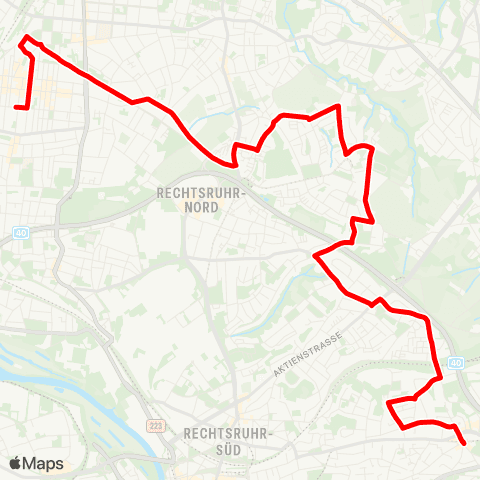 VRR Heißen - MH-Dümpten - Oberhausen Hbf - OB-Anne-Frank-Realschule map
