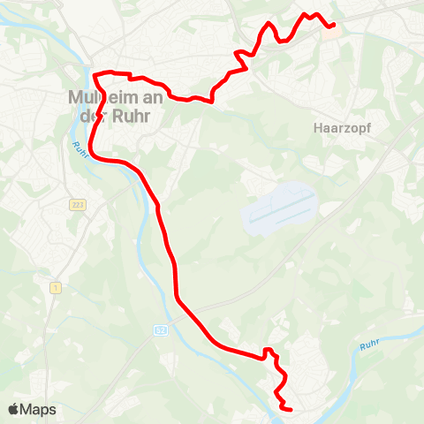 VRR Rhein-Ruhr-Zentrum - Heißen - Rumbachtal - Mülheim Hbf - E-Kettwig map