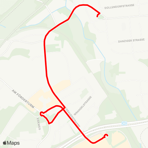 VRR E-Frohnhausen Breilsort - Mülheim Rhein-Ruhr-Zentrum map