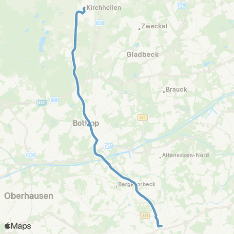 VRR Essen Hbf - Dorsten ZOB Dorsten map
