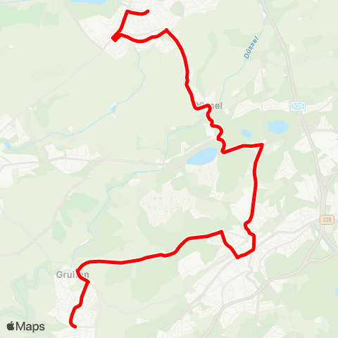 VRR Wülfrath Stadtmitte - Haan-Gruiten Bf map