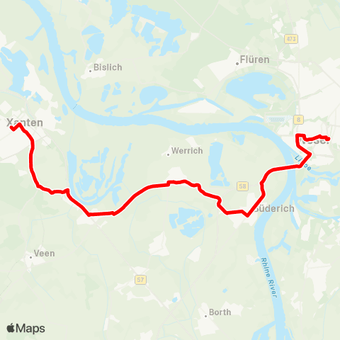 VRR Wesel - Xanten map