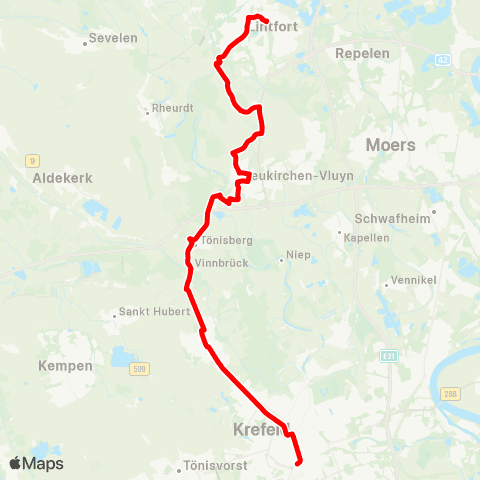 VRR Kamp-Lintfort - Neukirchen-Vluyn - Krefeld map