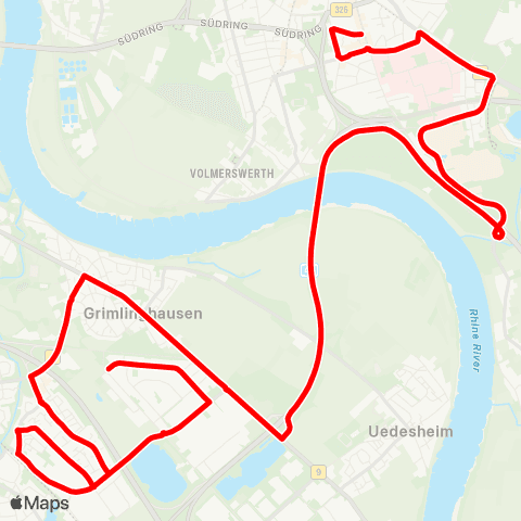 VRR Neuss, Habichtweg - NE-Norf - Neuss-Grimlinghausen - D-Universität - Südpark - Uni-Kliniken - D-Am Steinberg map