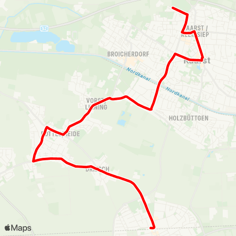 VRR Kaarst Friedhof - Kaarst Büttgen Bf map
