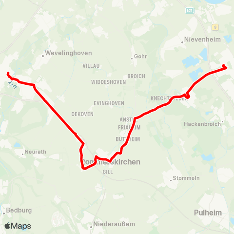 VRR Dormagen Bf - Grevenbroich Bf map