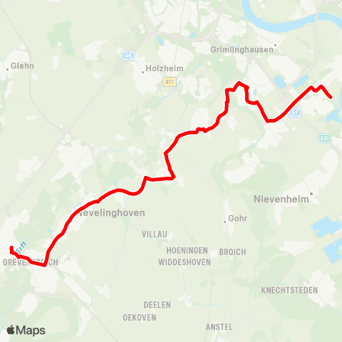 VRR Neuss Stüttgen - Neuss-Norf - Grevenbroich map